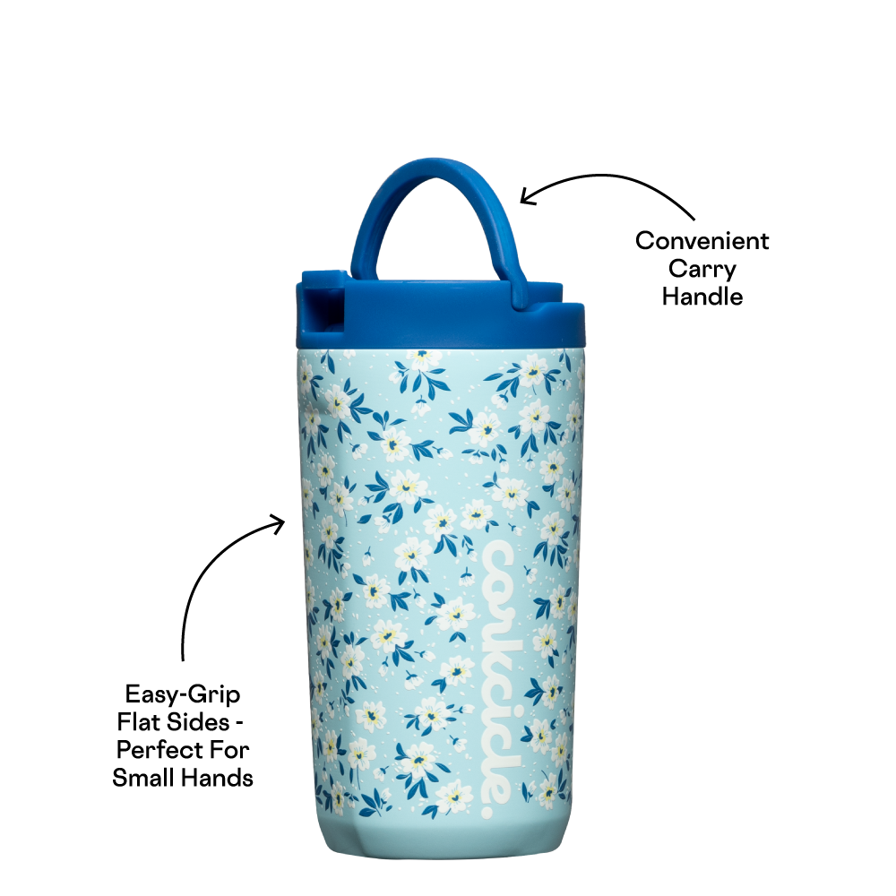 Kids Cup with Lid & Straw Kids Cup 12oz / Ditsy Floral Blue