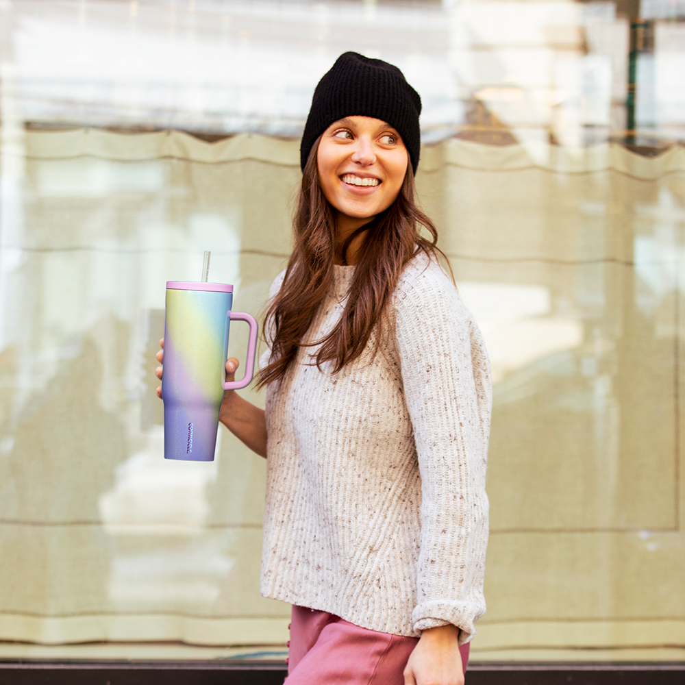 Insulated Tumbler with Handle Cruiser 40oz / Rainbow Unicorn