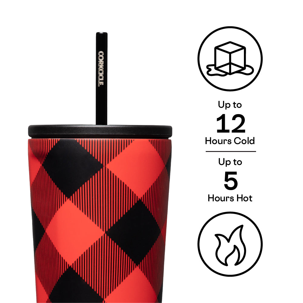 Holiday Iced Coffee Tumbler With Lid and Straw