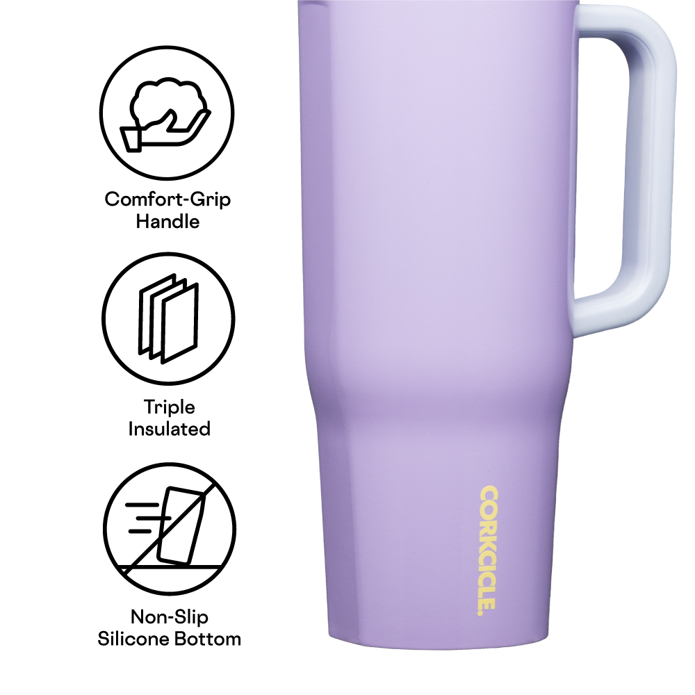 Insulated Tumbler with Handle Cruiser 40oz / Purple Dolphin