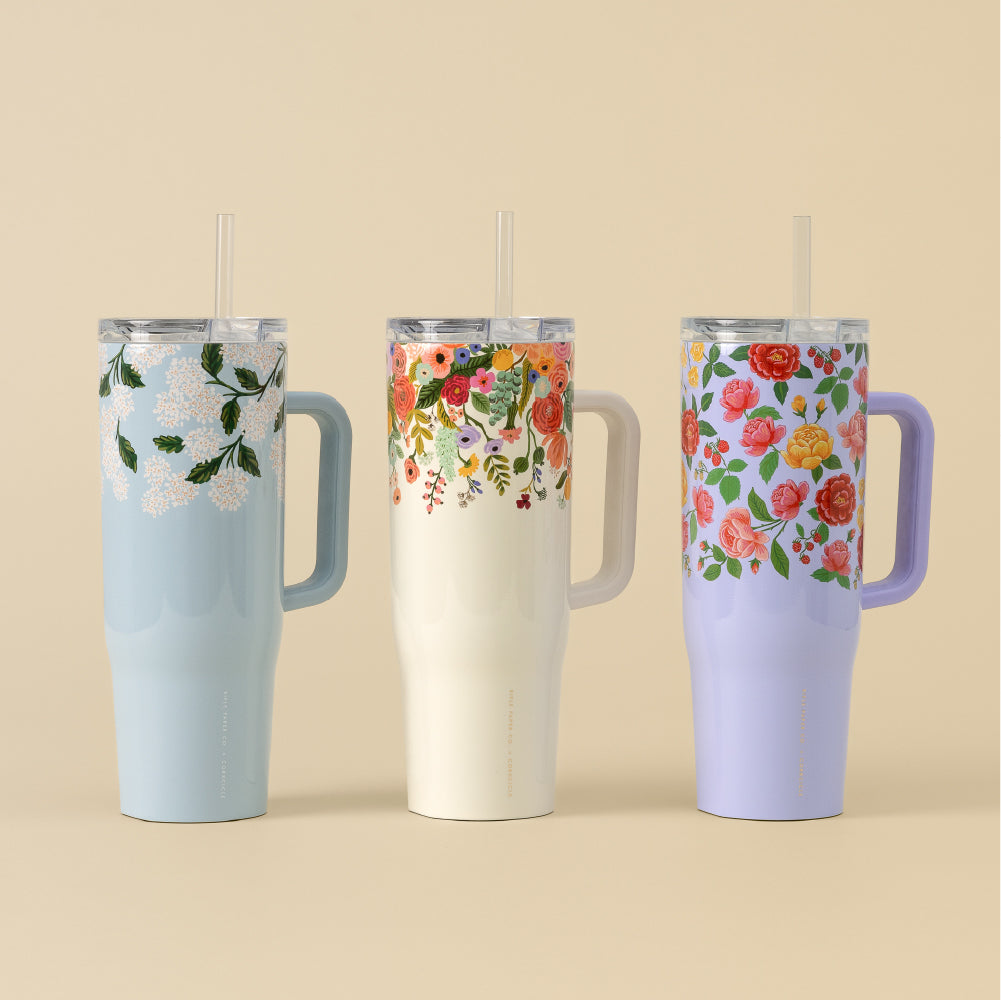 Insulated Tumbler with Handle Rifle Paper Co. Cruiser 40oz / Roses