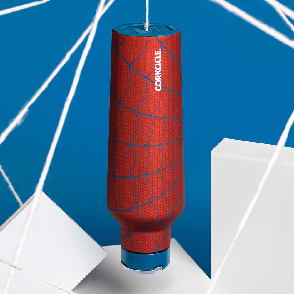 Corkcicle Marvel 20 Ounce Sport Canteen Triple Insulated Stainless Steel  Water Bottle with Straw Cap and Folding Metal Handle, Iron Man