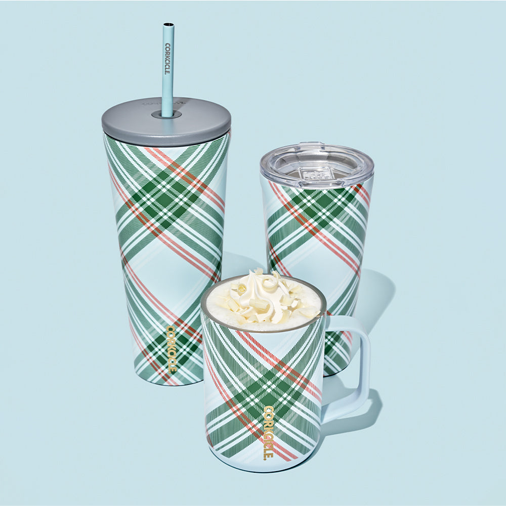 Corkcicle | Holiday Tumbler | 16oz | Frosted Pines Rose Gold