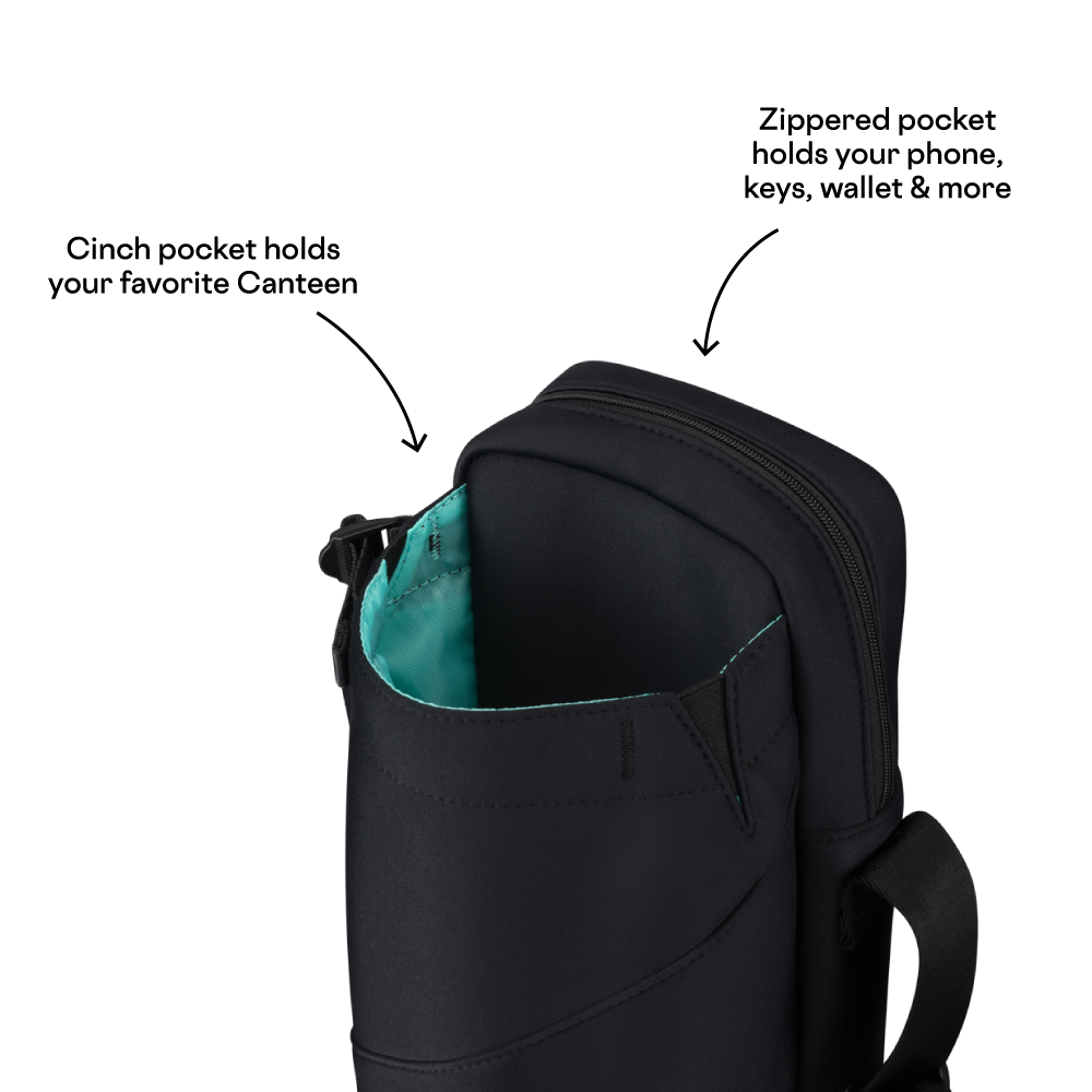 Crossbody Water Bottle Sling Bag Sling Black Neoprene