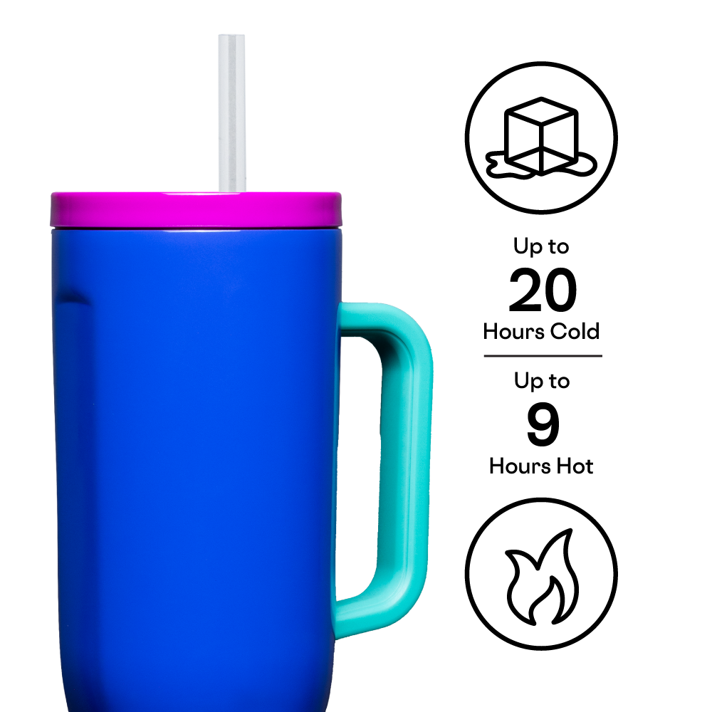 40 oz Insulated Mug 2.0 with Handle and Straw Lid Stainless Steel