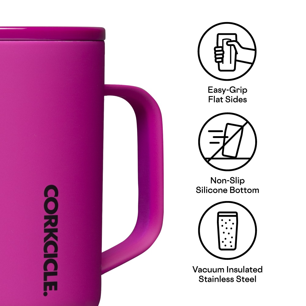 Corkcicle 16 oz Mug - Neon Lights Coral