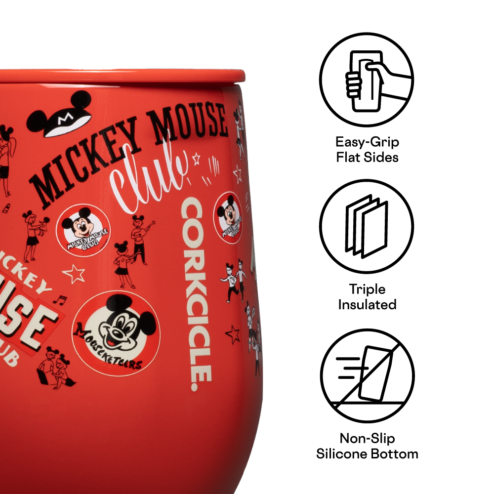 Mickey Mouse Club Stemless 12oz / Mickey Mouse Club- Red