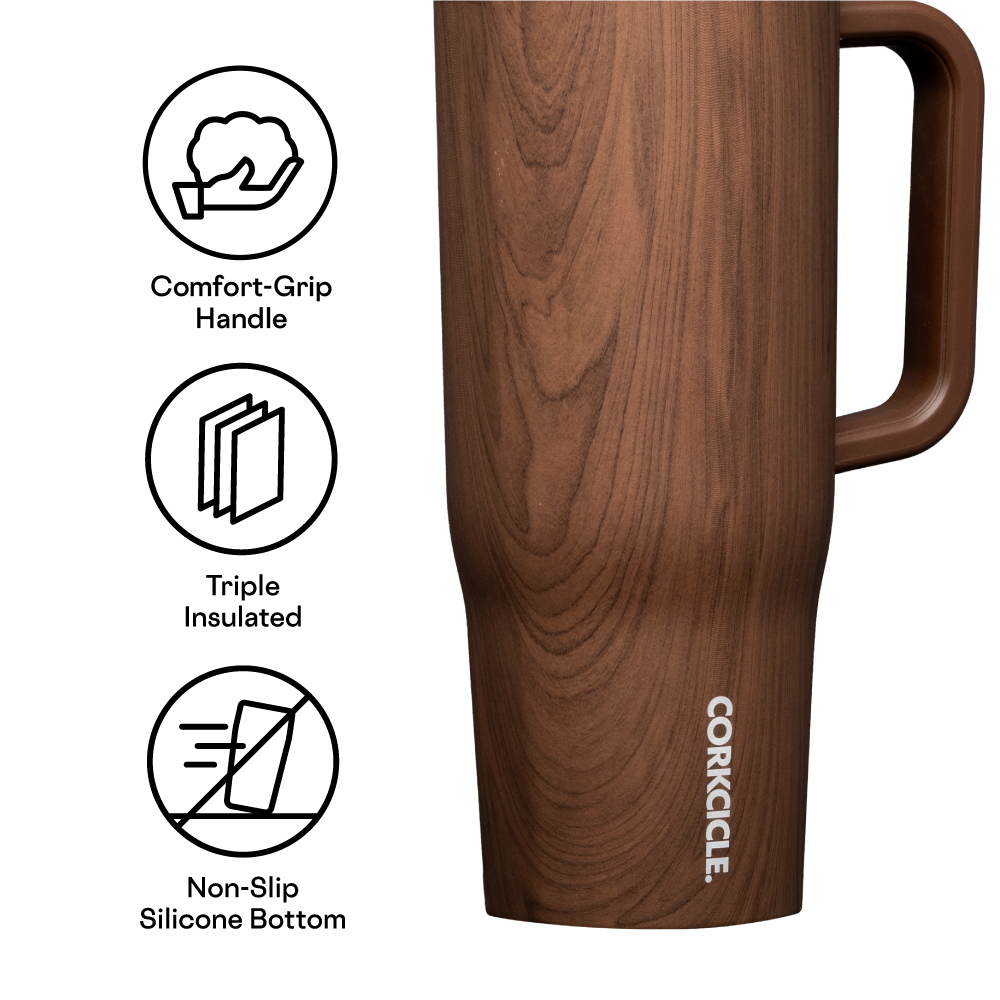 Insulated Tumbler with Handle Cruiser 40oz / Walnut Wood