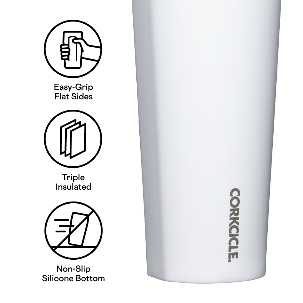 Insulated Tumbler with Straw  Cold Cup 24oz / Gloss White