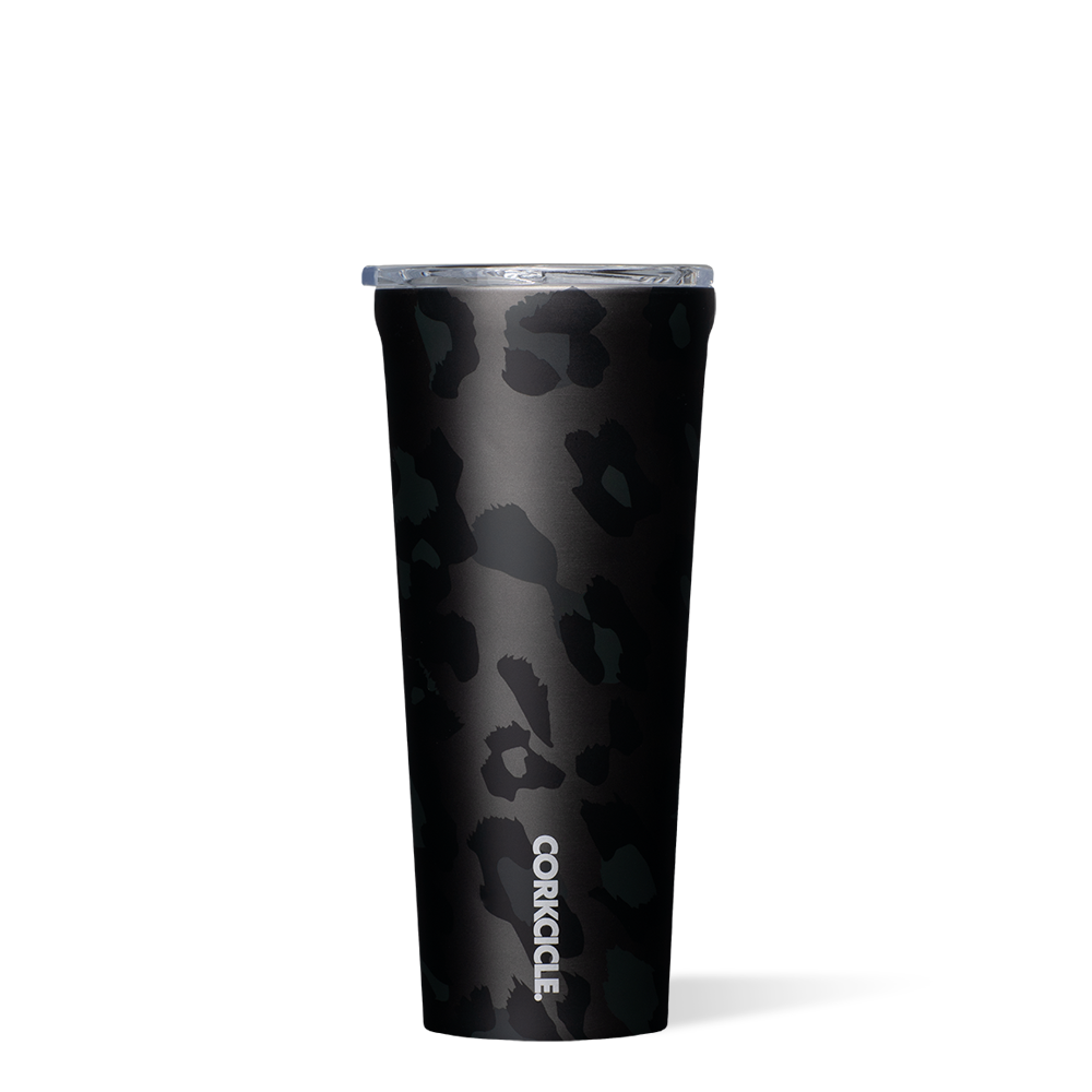 40 oz Tumbler Cup Metallic Leopard Black