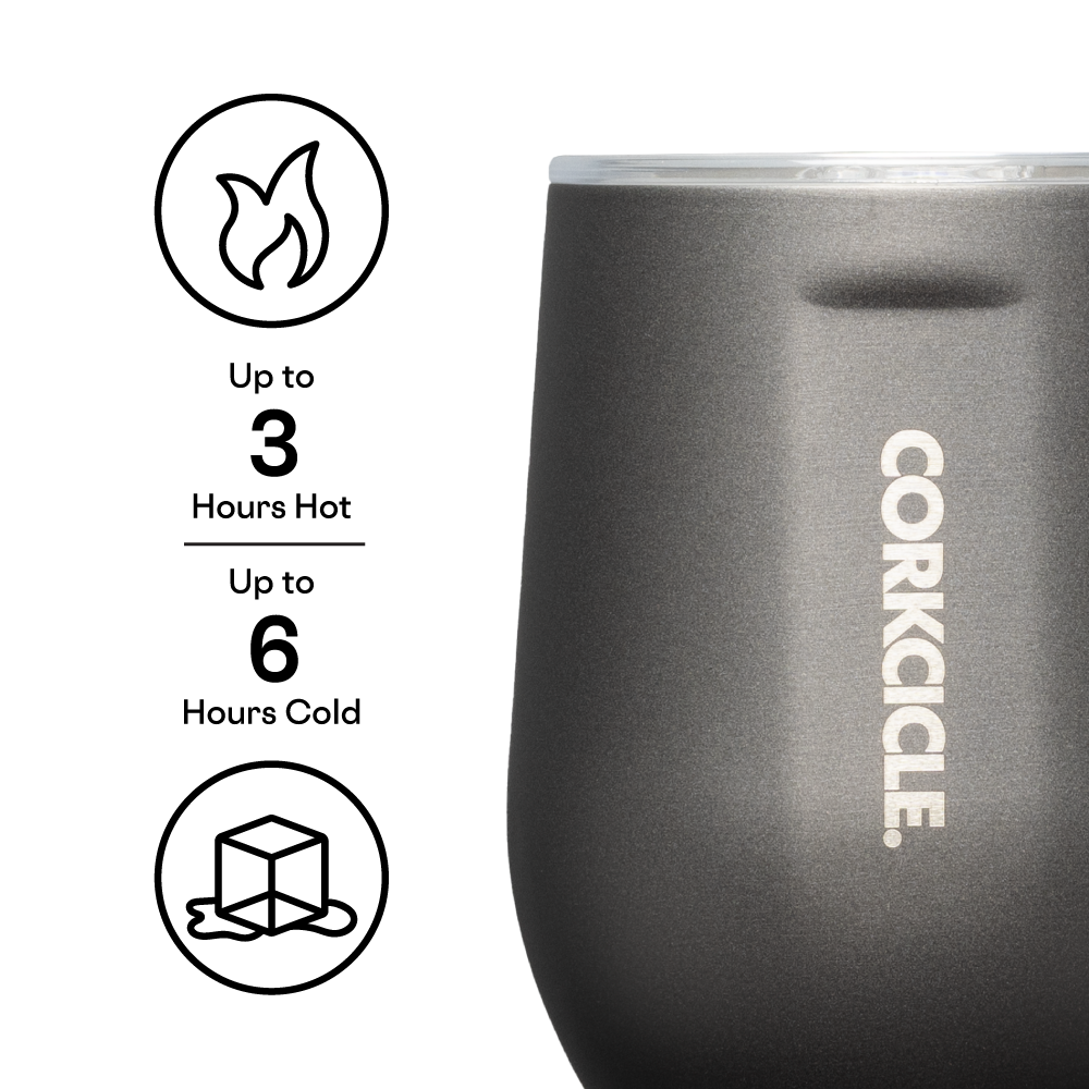 Corkcicle Matte Black 12 oz Stemless Wine Cup