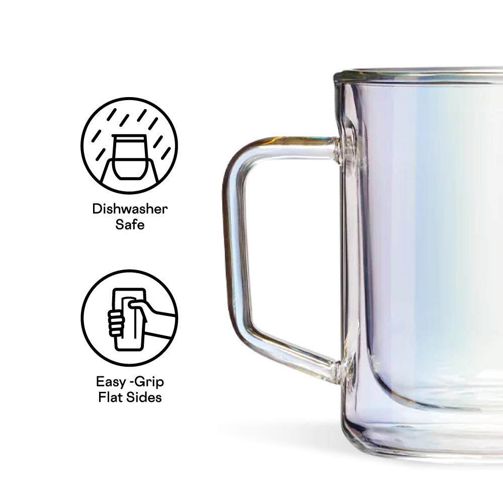 Corkcicle Glass Mug Set of 2 12oz / Prism