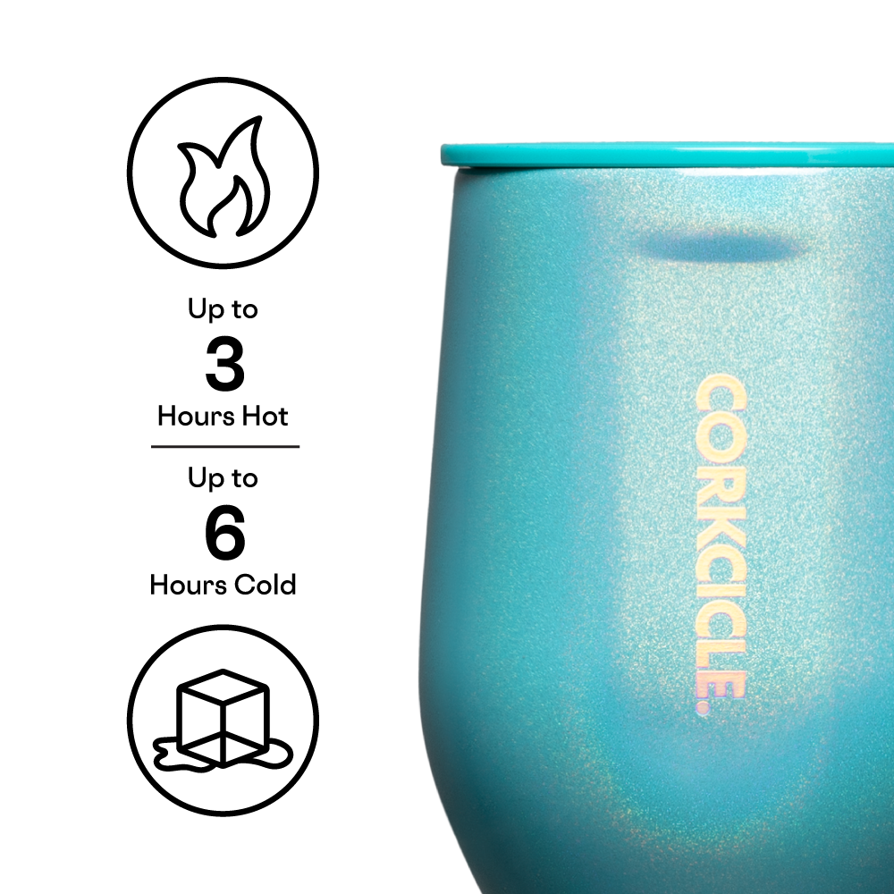 Corkcicle 12 oz Stemless Wine Glass, Triple Insulated Stainless Steel,  Cotton Candy 