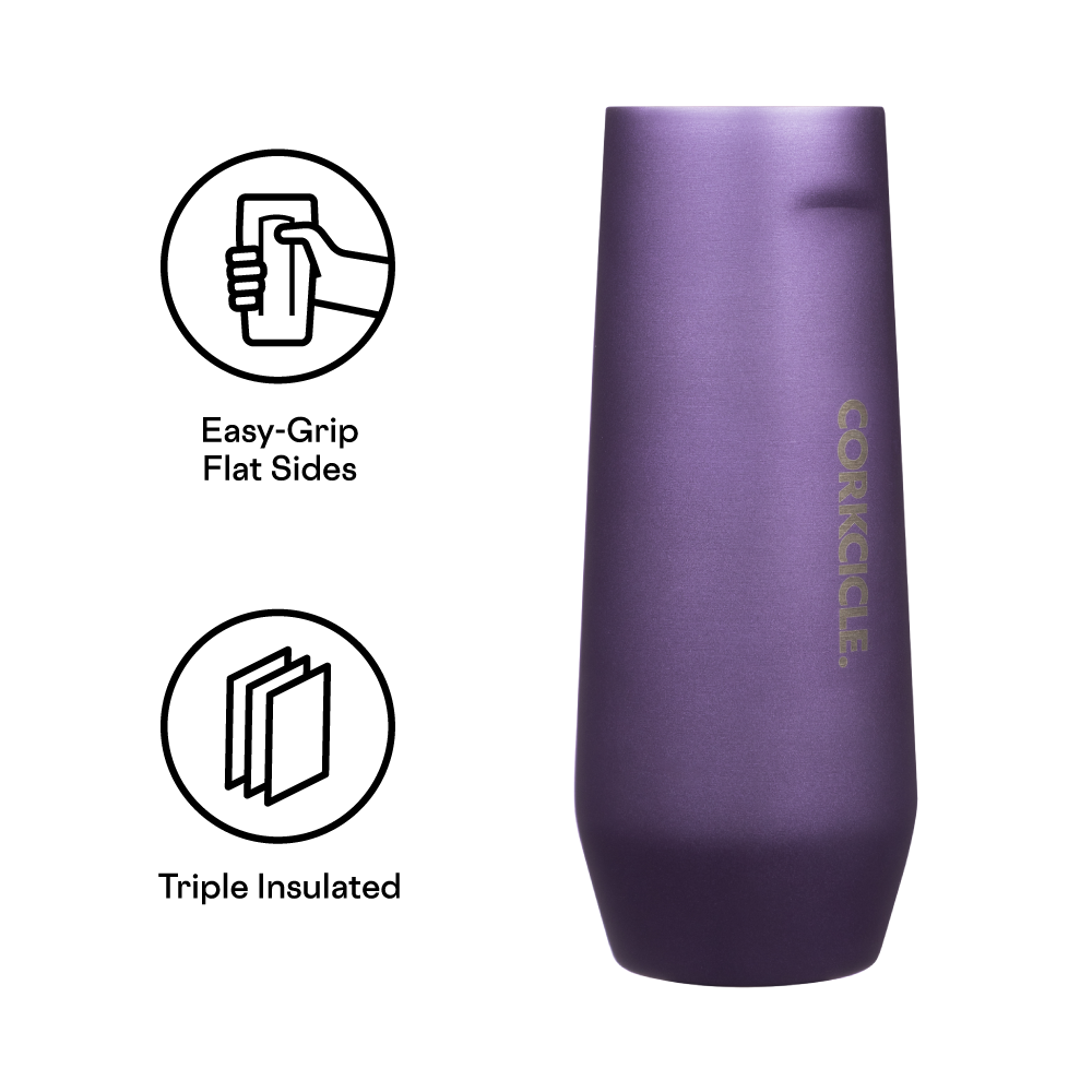 Corkcicle Stemless Flute 7 oz Rose' Metallic