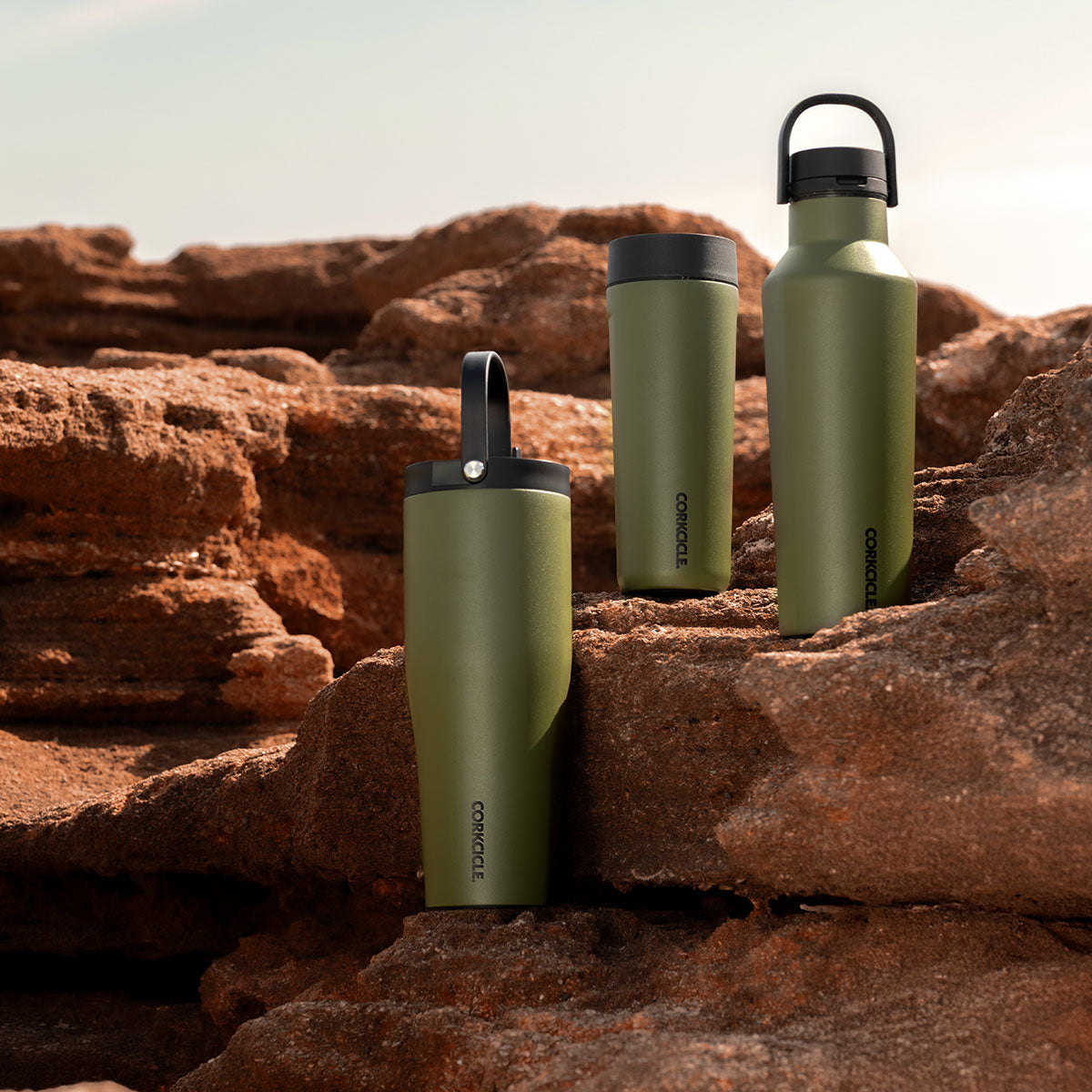 Spill-Proof Insulated Travel Coffee Mug Sierra Commuter Cup 17oz / Olive