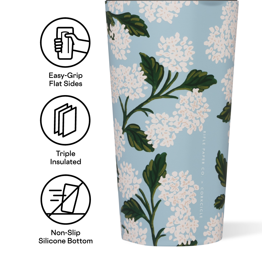 Rifle Paper Co. Tumbler 16oz / Blue Hydrangea