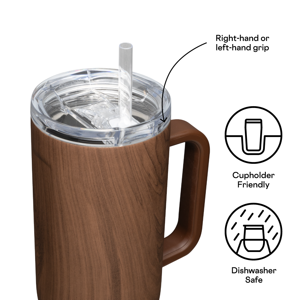 Insulated Tumbler with Handle Cruiser 40oz / Walnut Wood