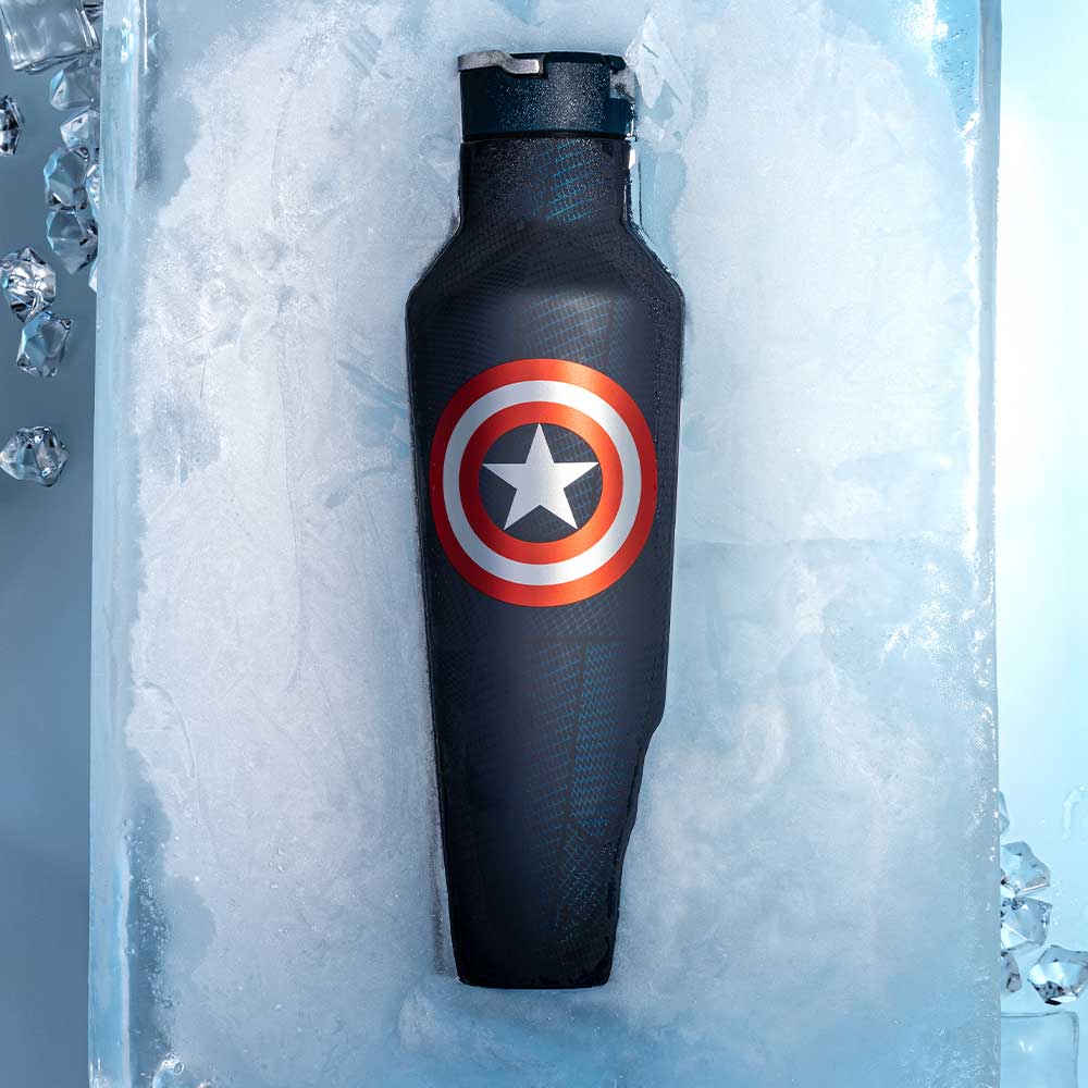 Vandor Marvel Captain America 24 Ounce Tritan Sport Bottle, Blue
