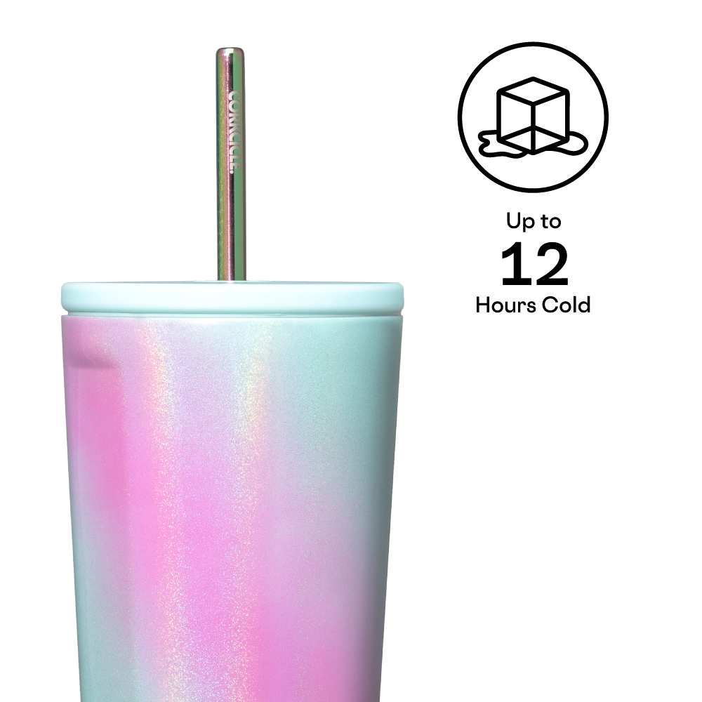 Insulated Tumbler with Straw  Cold Cup 24oz / Unicorn Wonderland