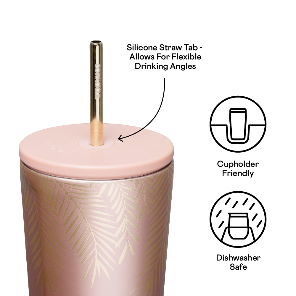 Corkcicle | Holiday Cold Cup | 24oz | Frosted Pines Rose Gold