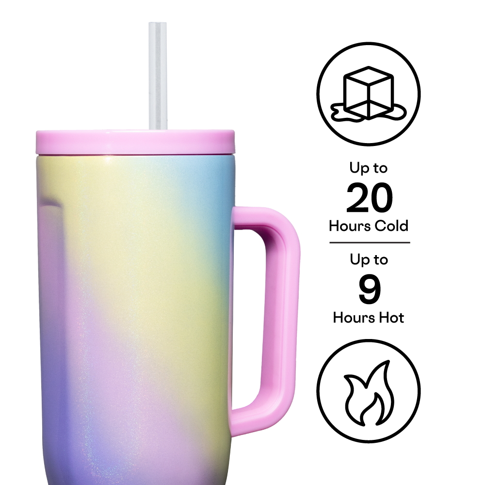 Insulated Tumbler with Handle Cruiser 40oz / Rainbow Unicorn