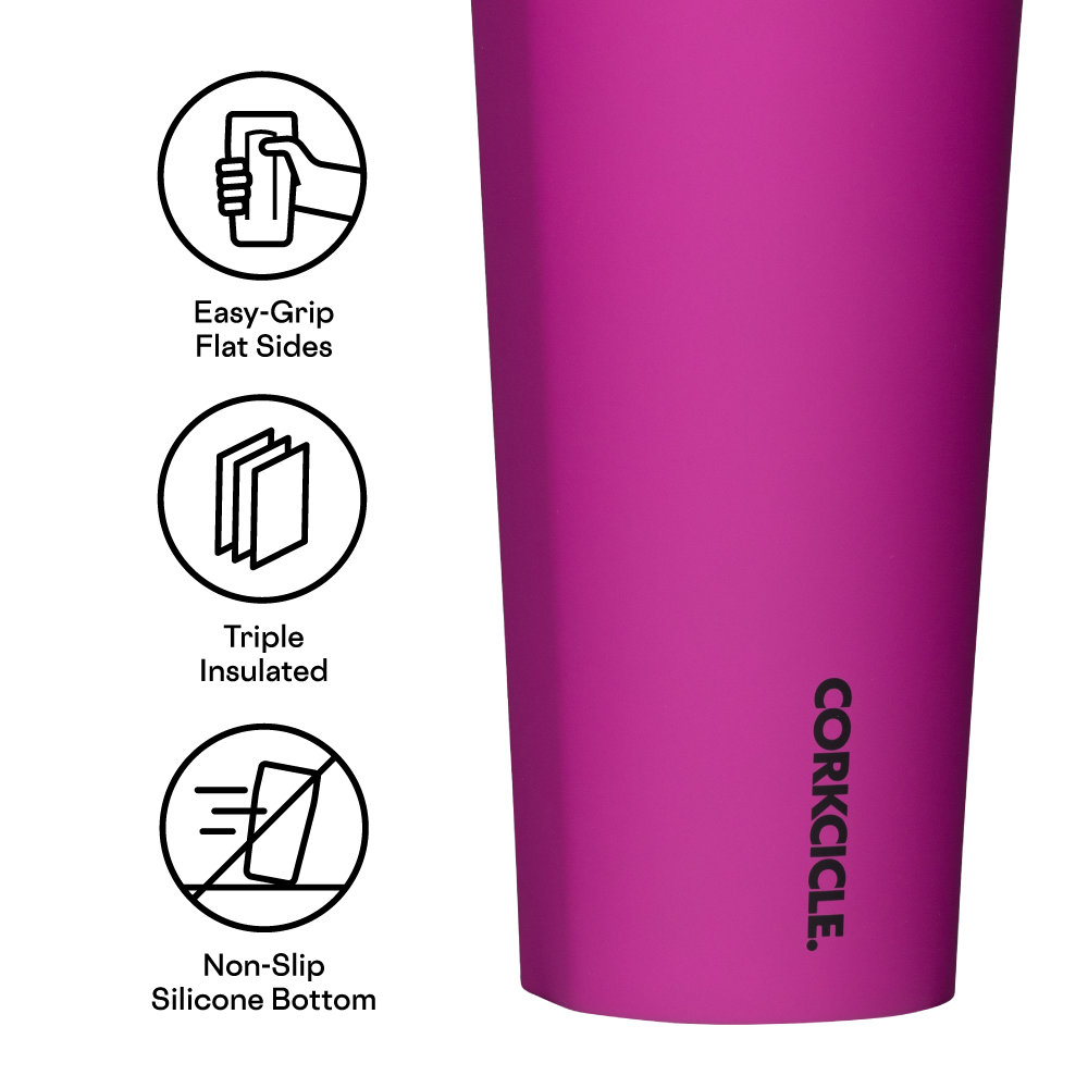 Corkcicle 24-ounce Insulated Cup With Straw In Berry Punch