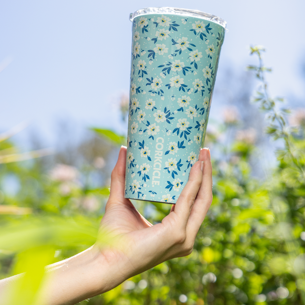 Purple Flowers Sipping Tumbler