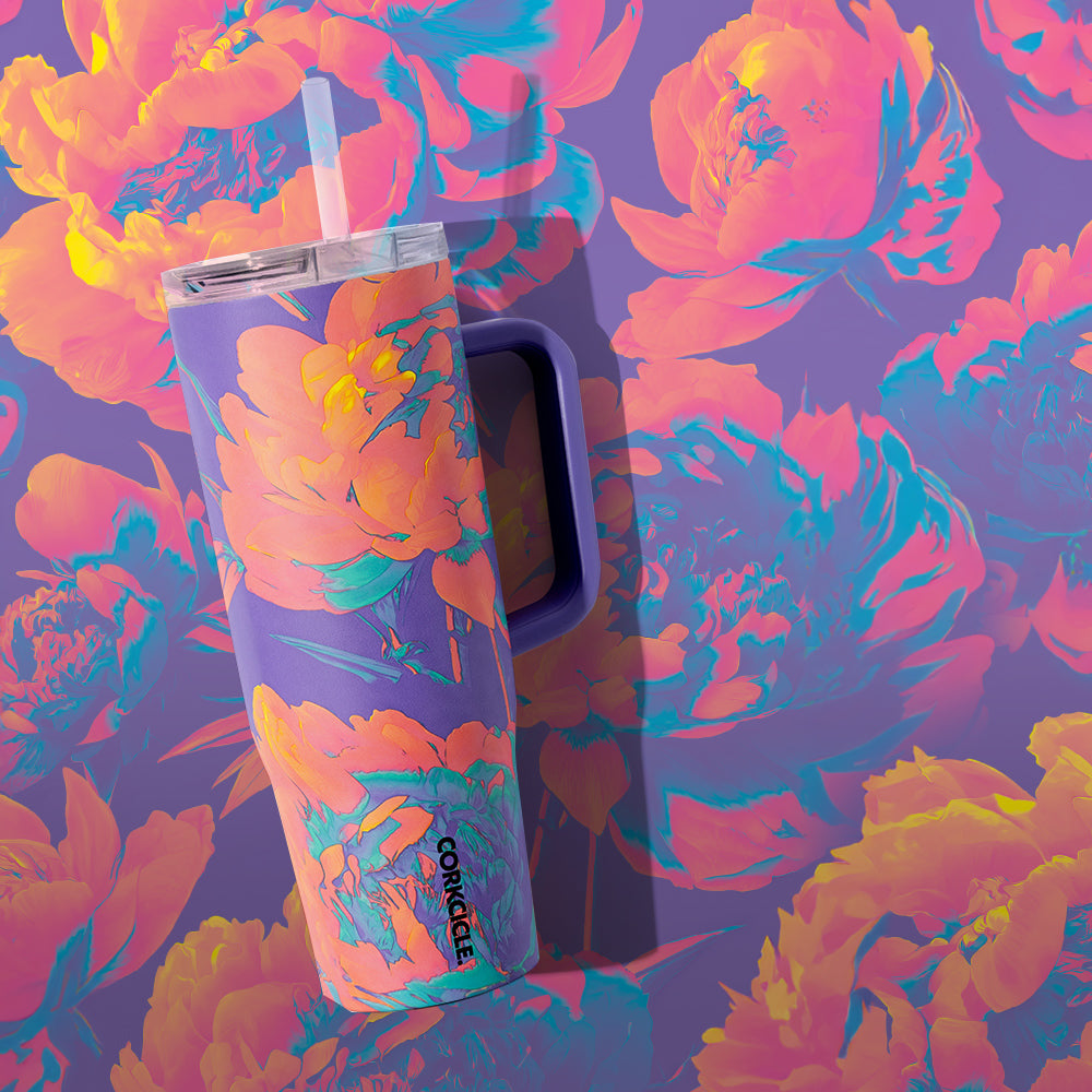 Insulated Tumbler with Handle Cruiser 40oz / Super Bloom