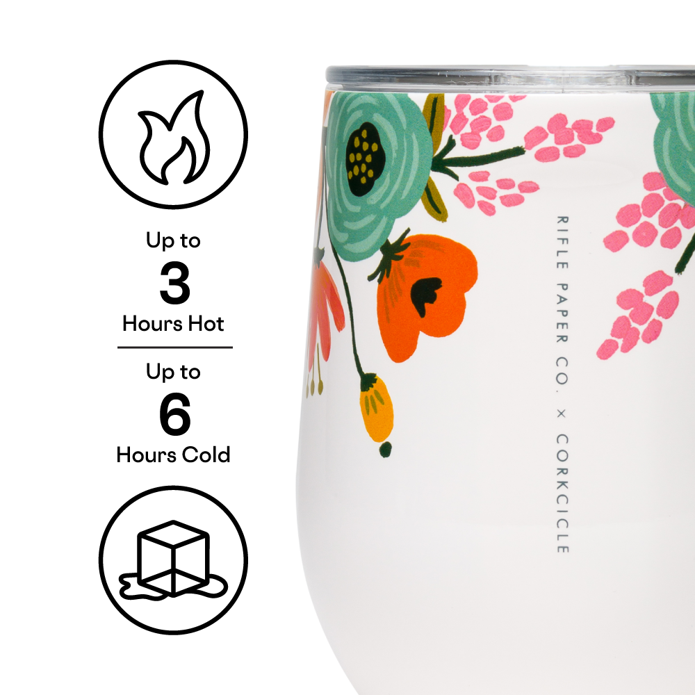 Rifle Paper Co. Stemless 12oz / Cream Lively Floral