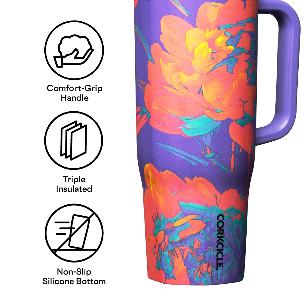 Insulated Tumbler with Handle Cruiser 40oz / Super Bloom