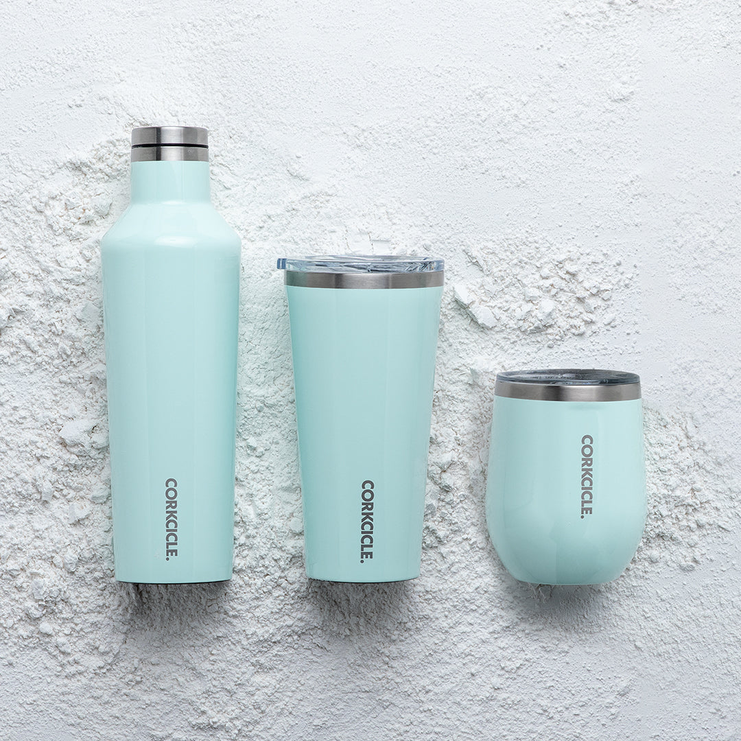 Corkcicle Insulated 25-Oz. Beverage Canteen & Stemless Wine Glass Set