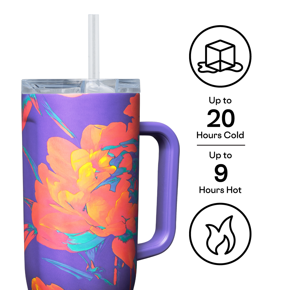 Insulated Tumbler with Handle Cruiser 40oz / Super Bloom