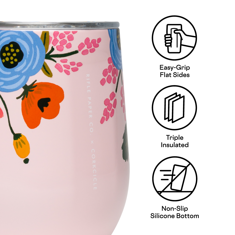 Rifle Paper Co. Stemless 12oz / Blush Lively Floral