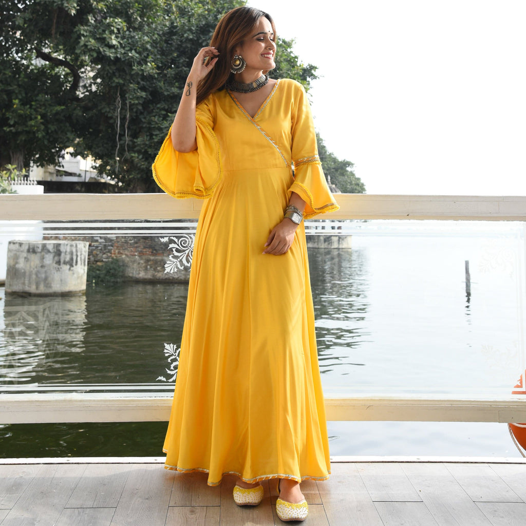 Marigold Modal Satin Dress – Bunaai