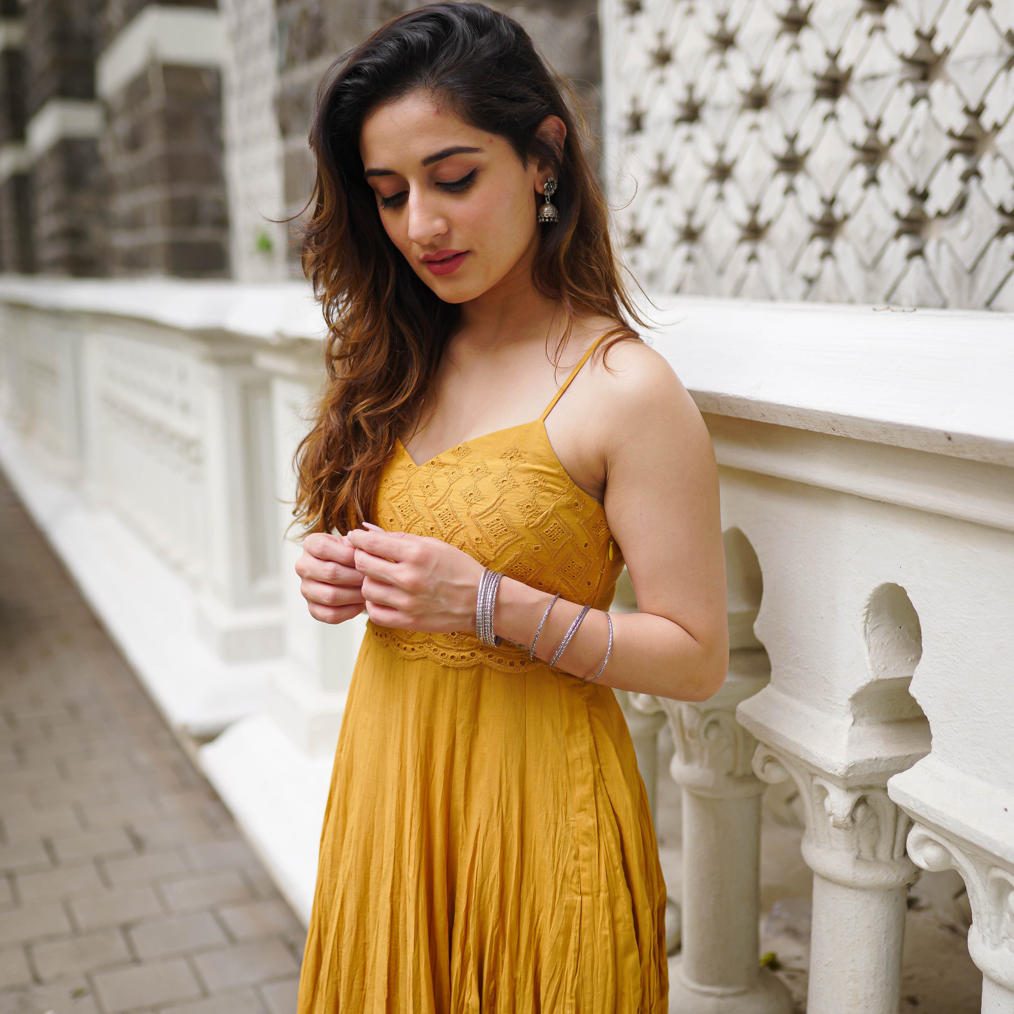 yellow sleeveless maxi dress