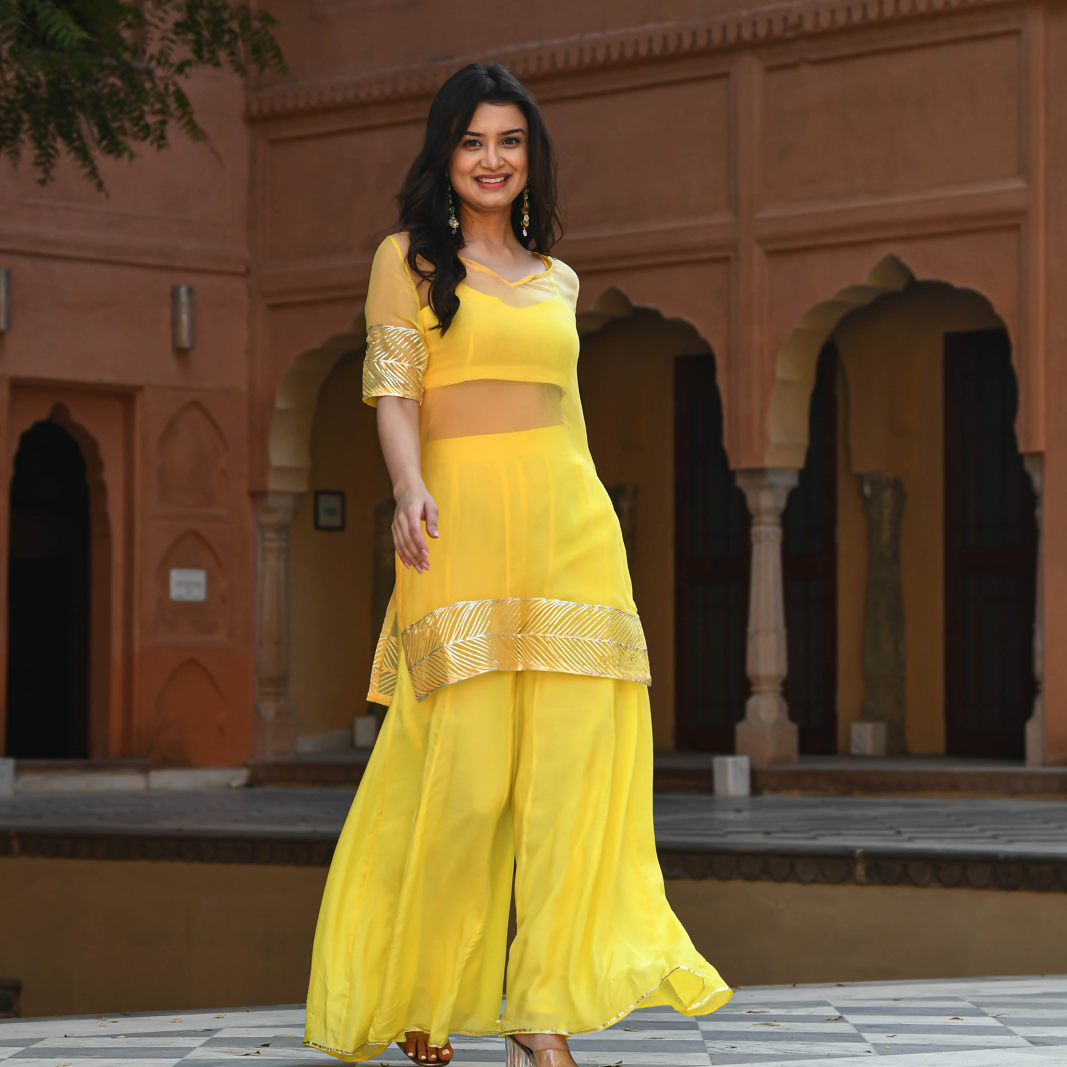 Short Kurta Pants with Gota