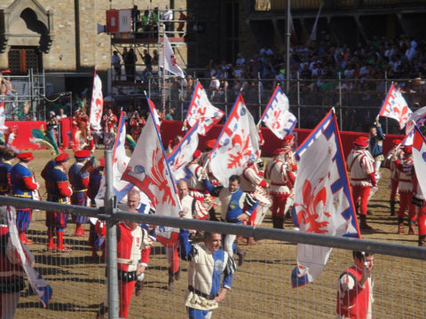 The procession in historical costume before the game