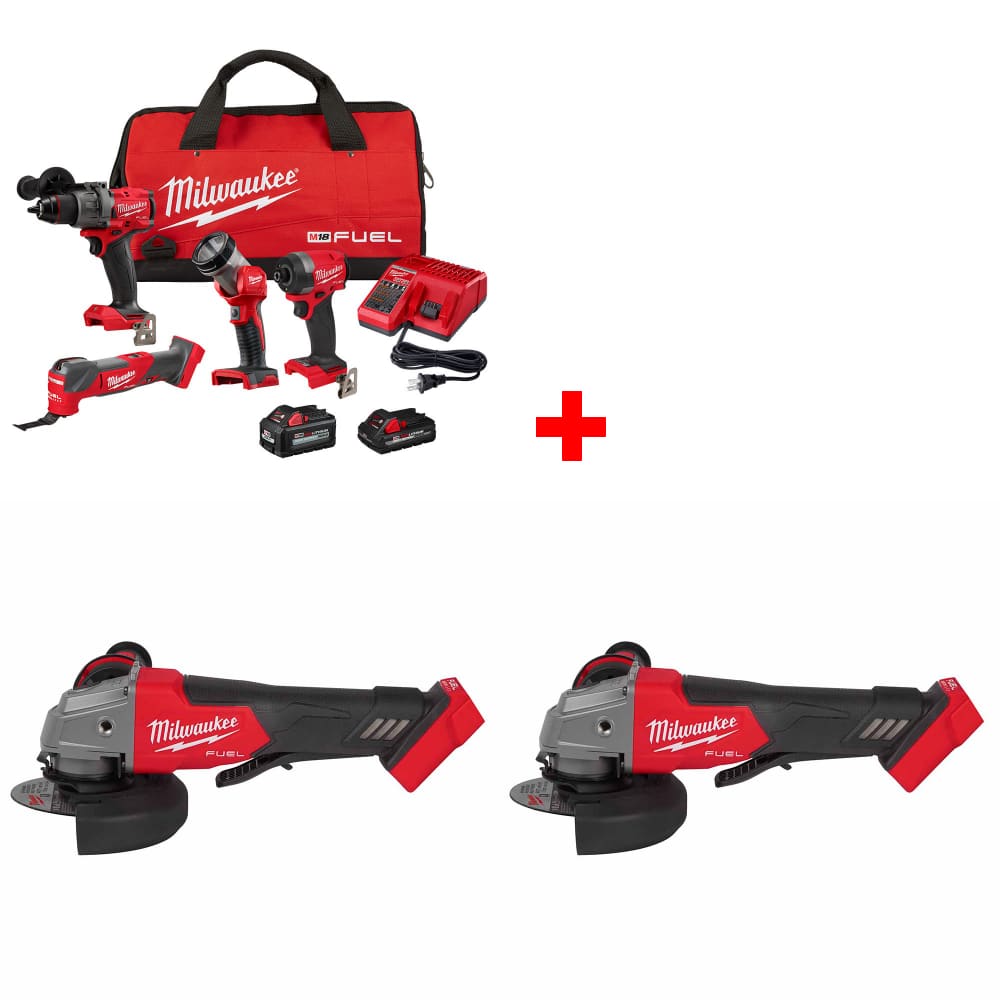 Milwaukee 3698-24MT 18V Fuel 4-Tool Cordless Combo Kit with 6.0Ah 3.0Ah  Lithium Ion Batteries