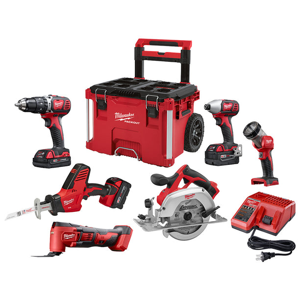 Milwaukee-2997-27 M18 Fuel™ Lithium-Ion 7-Tool Cordless Combo Kit, Includes  (1) M18 Fuel™ 1/2 In Hammer Drill/Driver (Tool Only) (2804-20) 