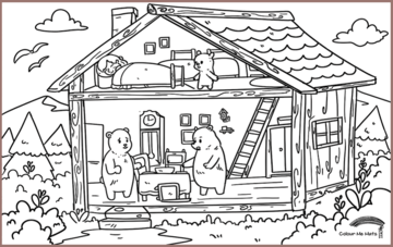 goldilocks running away coloring pages