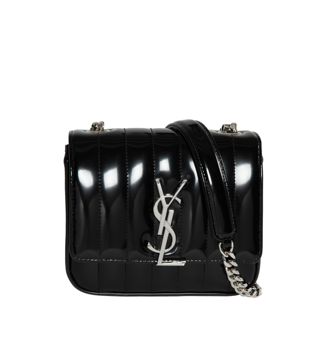 Saint Laurent Calypso Small Logo-plaque Leather Pouch in Black