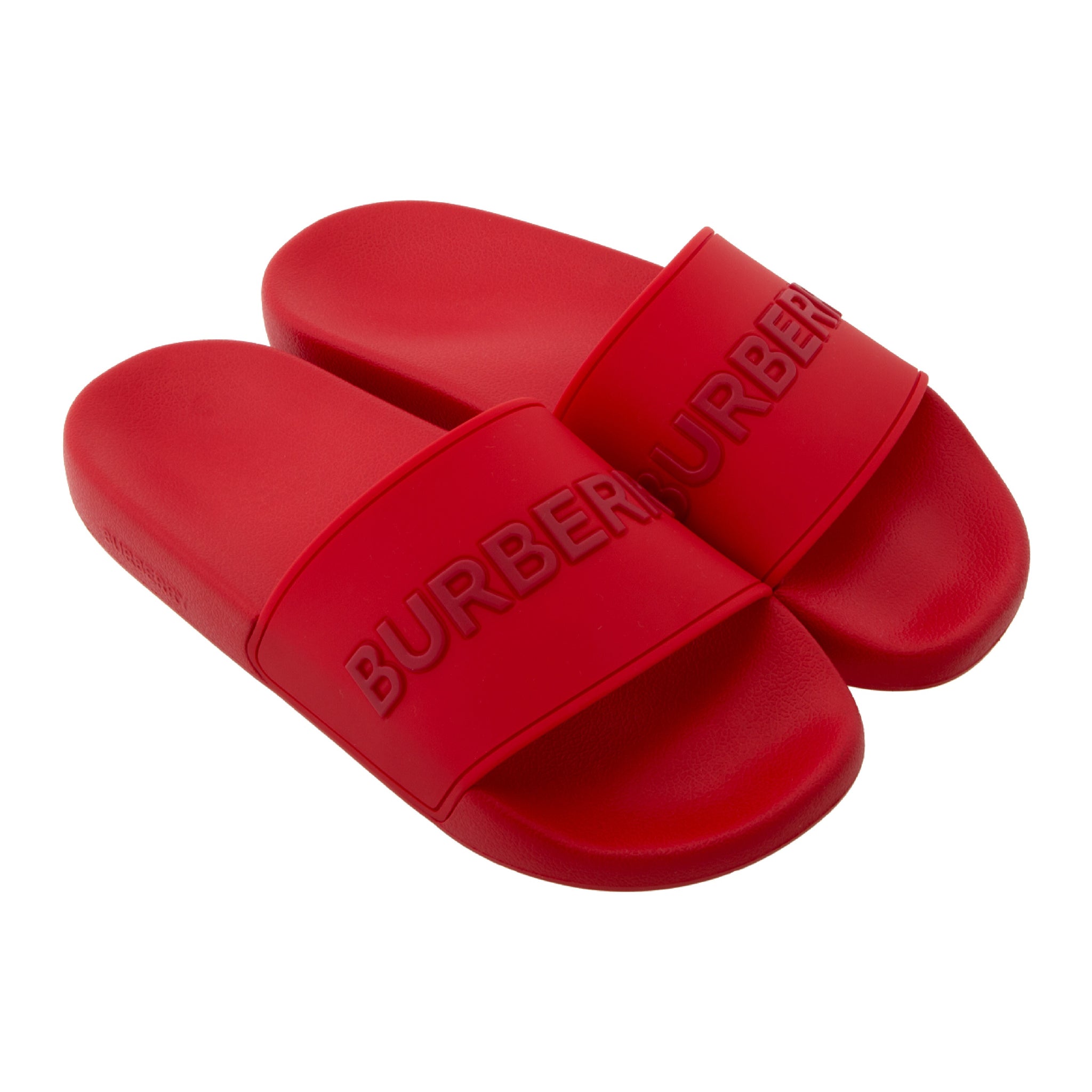 red burberry slides