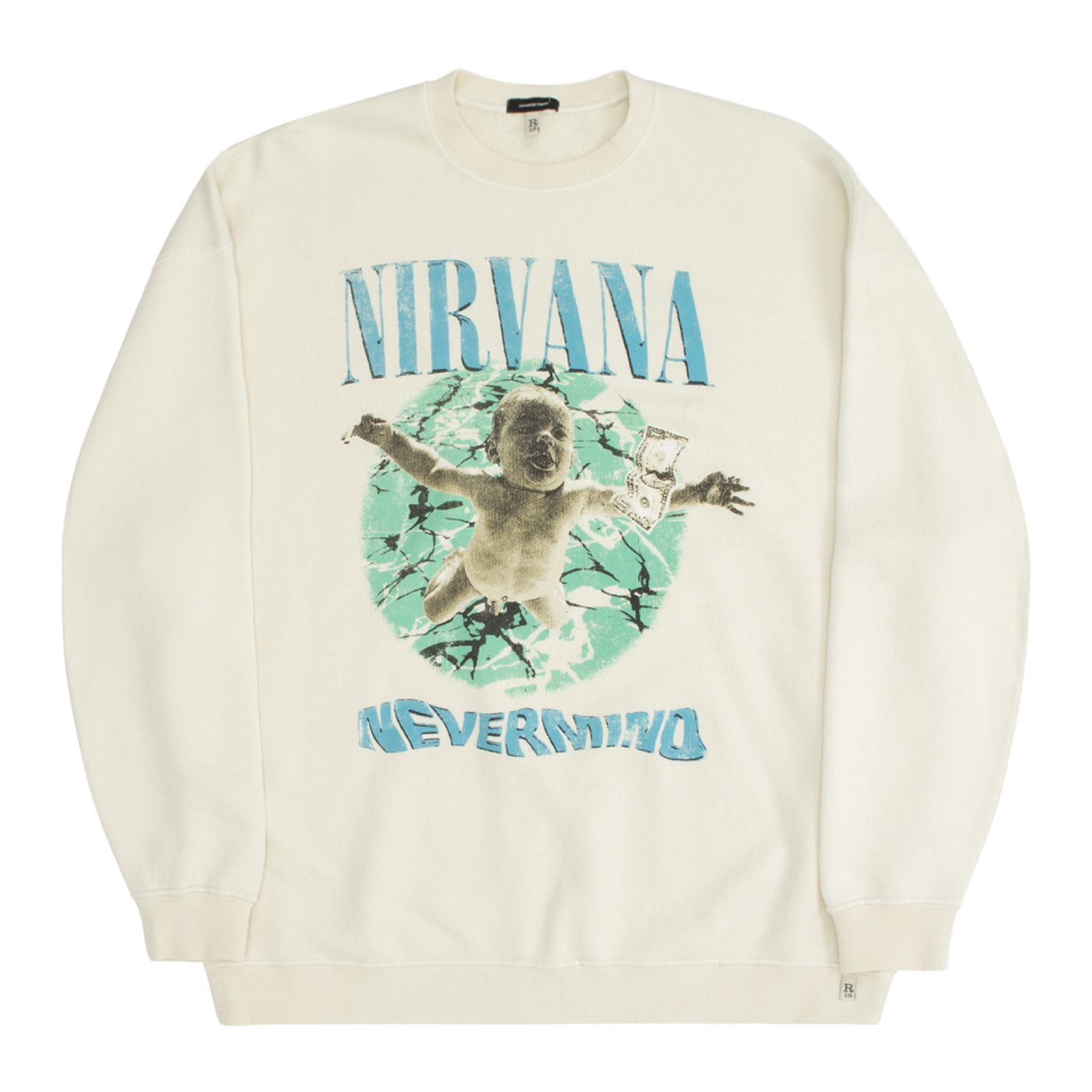 Load image into Gallery viewer, R13 NIRVANA NEVERMIND OVERSIZED CREWNECK NEUTRAL (WOMENS)
