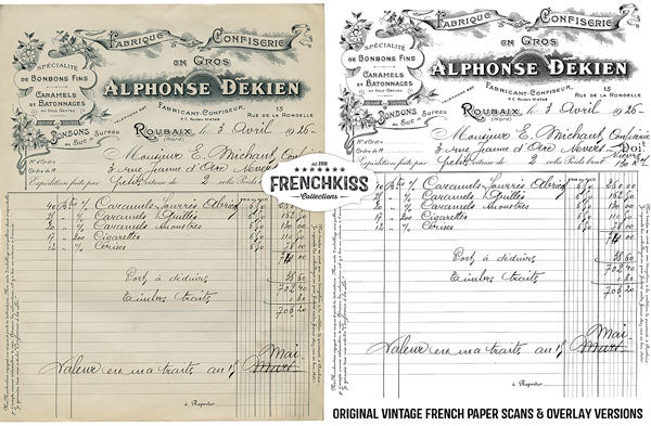 Vintage French Papers and Overlays in Volume One digital graphics.