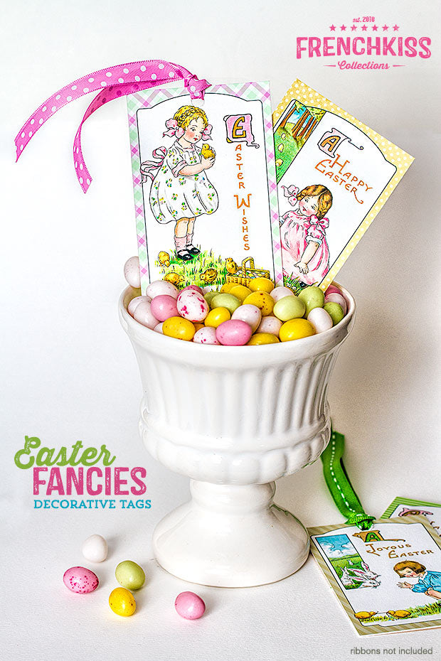 French Kiss Easter tag printable decoration idea.