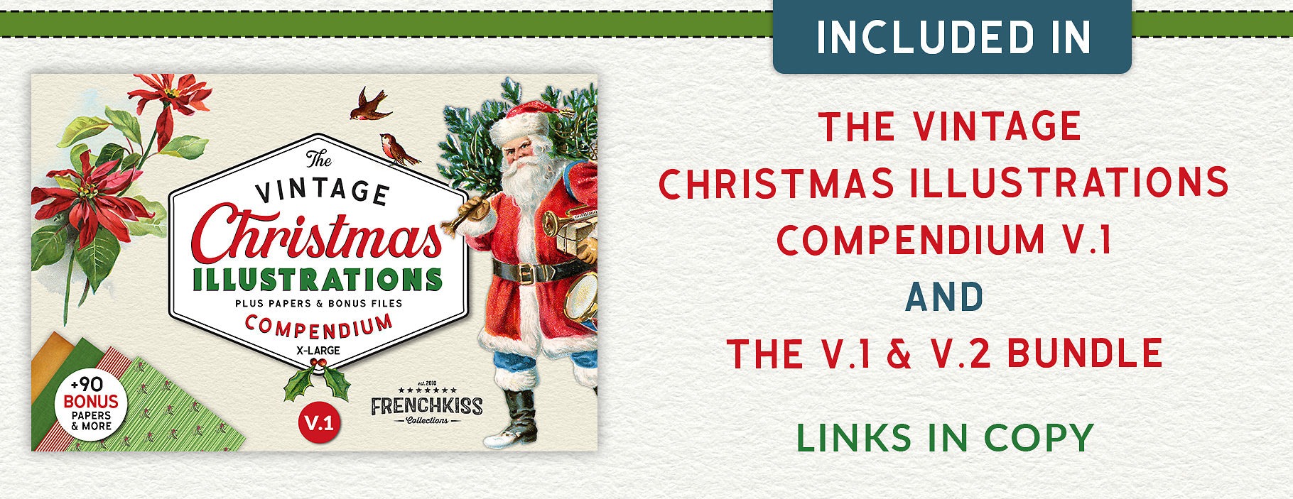 Included in the Vintage Christmas Illustrations Compendium V.1 and the V.1 and V.2 Bundle.