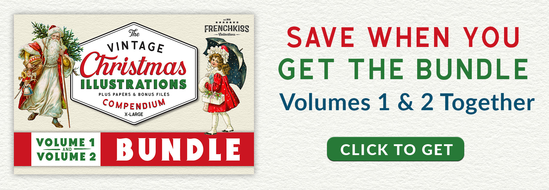 The Vintage Christmas Illustrations Compendium V.1 and V.2 Bundle.