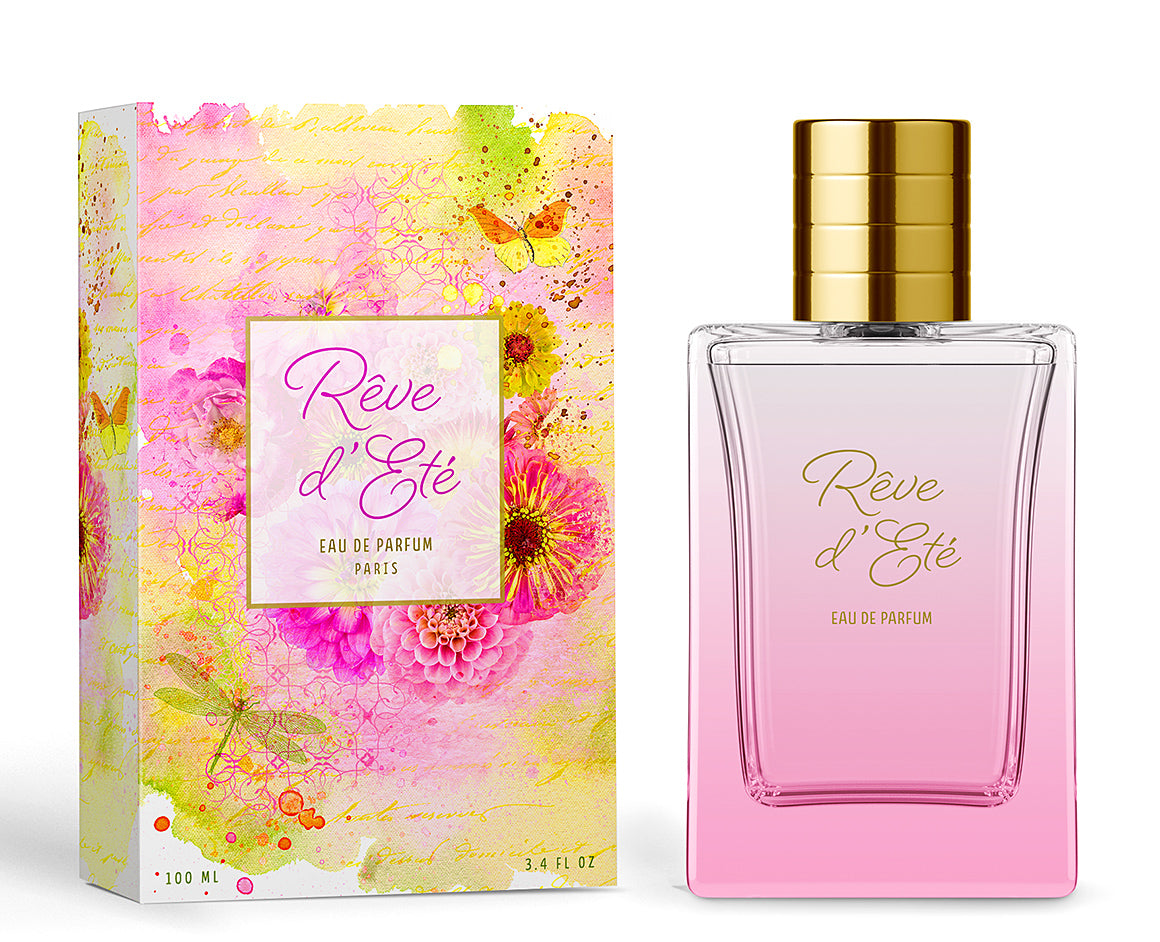 Perfume bottle and packaging design mockup using the Complete Inspirational Textures and Elements Collection.