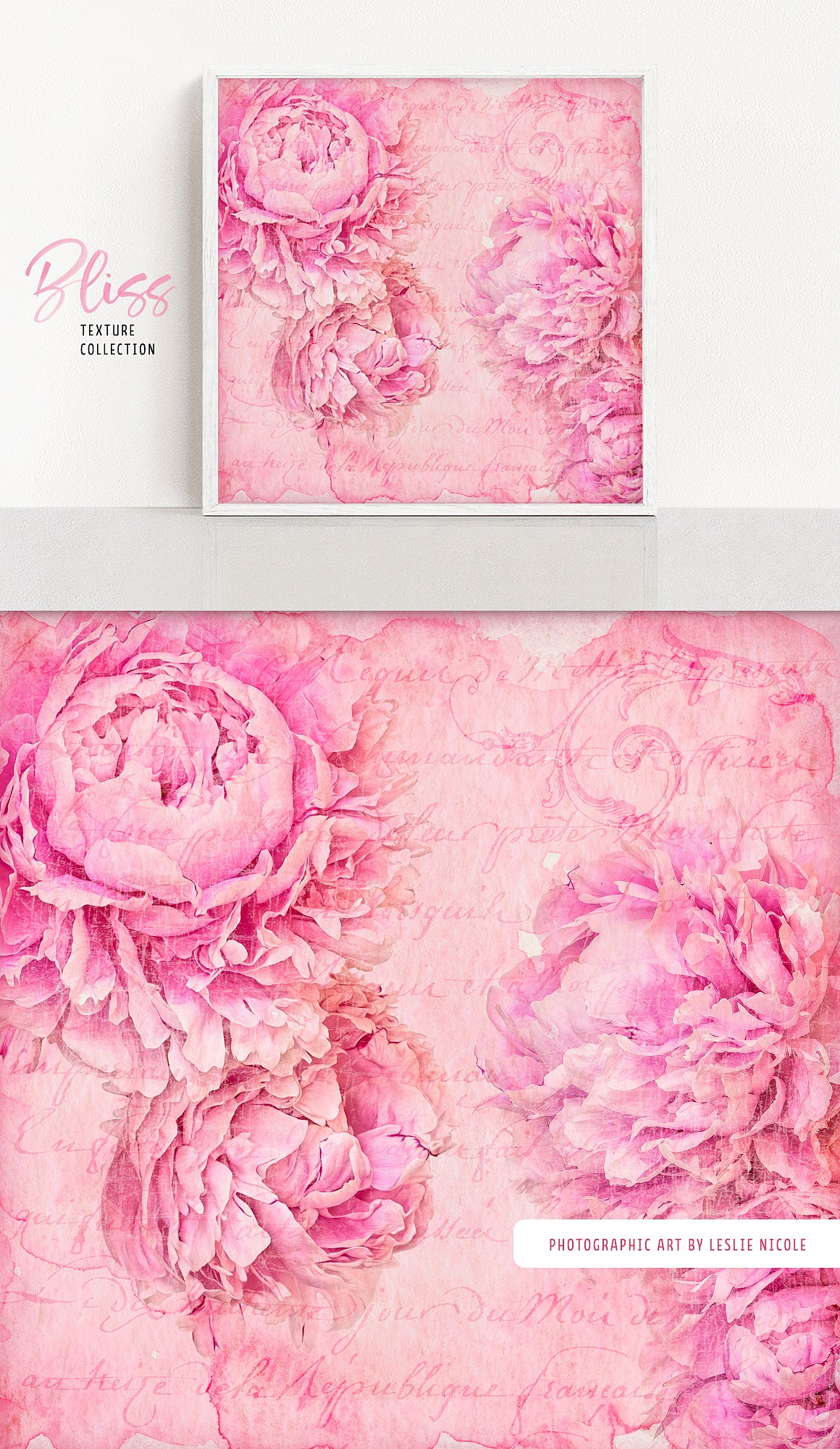 Watercolor texture with peonies using the Complete Inspirational Textures and Elements Collection.