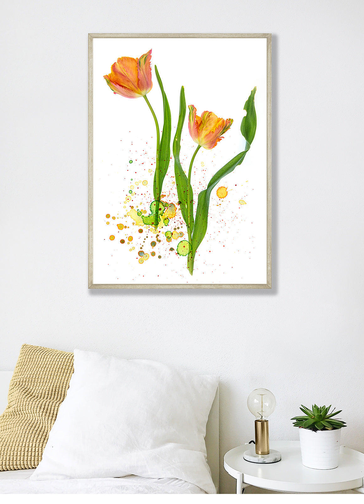 Photograph of tulips using watercolor spatter overlays from the Complete Inspirational Textures and Elements Collection.